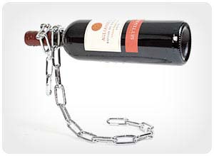 metal chain wine bottle holder