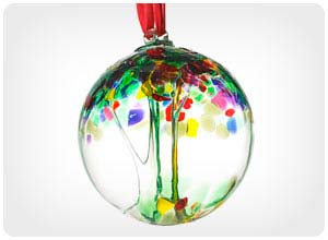 recycled glass tree globes