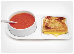 soup and sandwich tray