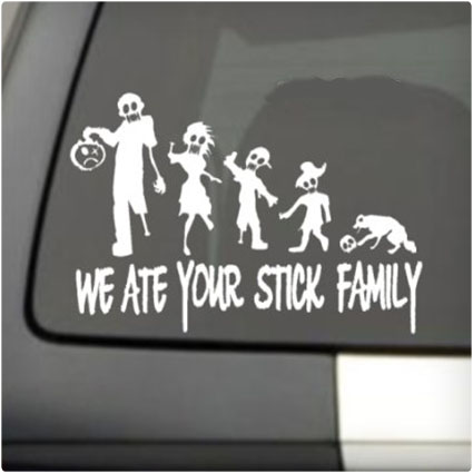 Zombie Family Window Sticker