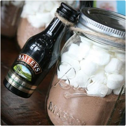 Hot Chocolate in a Jar and Baileys