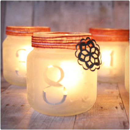 Luminary Advent Calendar Using Jars