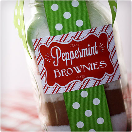 Peppermint Brownies in a Jar