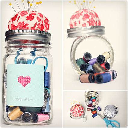 Sewing Kit in a Jar