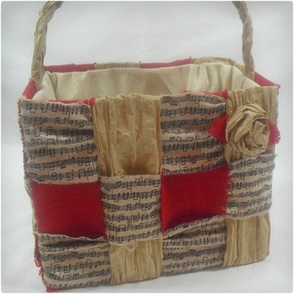 Upcycled Brown Grocery Bag Basket