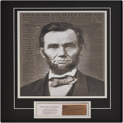 Gettysburg Address Keepsake with Authentic Wood Artifact