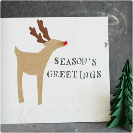 L.E.D. Reindeer Greeting Card