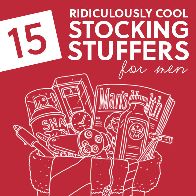 15 Ridiculously Cool Stocking Stuffers for Men- your man will be pleased with these unique stocking stuffers.