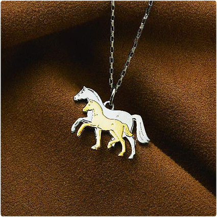 Mare and Foal Pendant Necklace