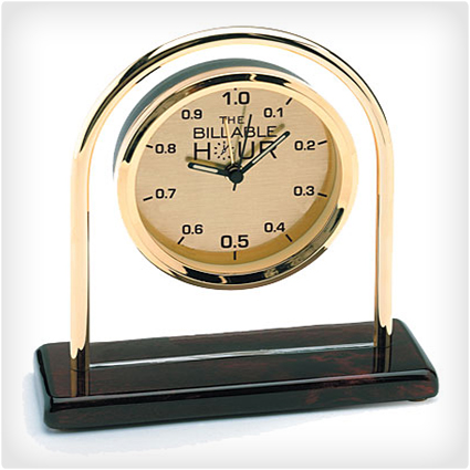 The Billable Hour Brass Clock