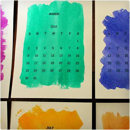 Watercolor Desk Calendar