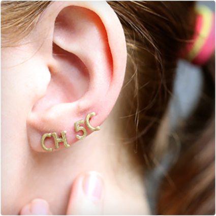 Alphabet Pasta Stud Earrings