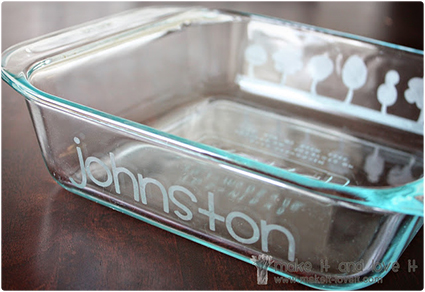 Etched Glass Casserole Pan