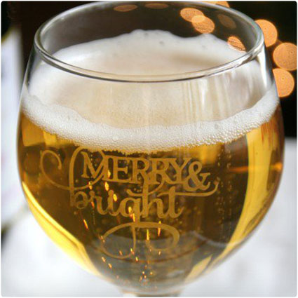 Etched Glass Christmas Goblets