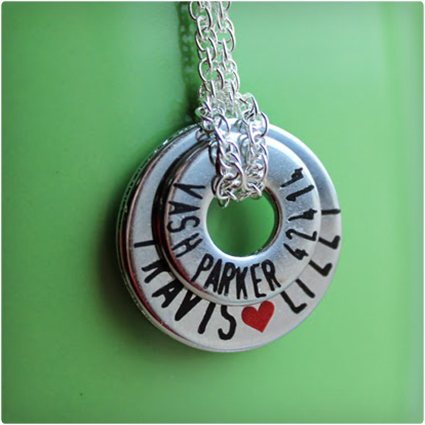 Stamped Washer Necklace