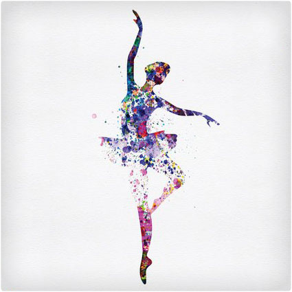 Ballerina Dancing Watercolor 2 Art Poster NaxArt