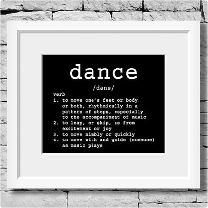 Dance Definition Wall Picture