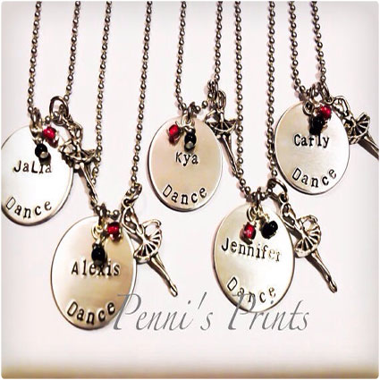 Hand Stamped Personalized Dance Necklace