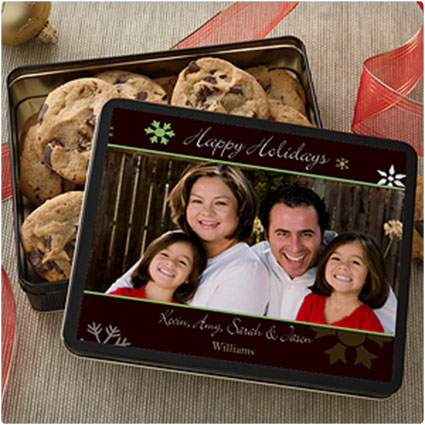 Happy Holidays Personalized Photo Gift Tin