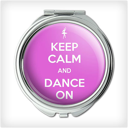 Keep Calm and Dance On Ballet Dancer Compact Purse Mirror