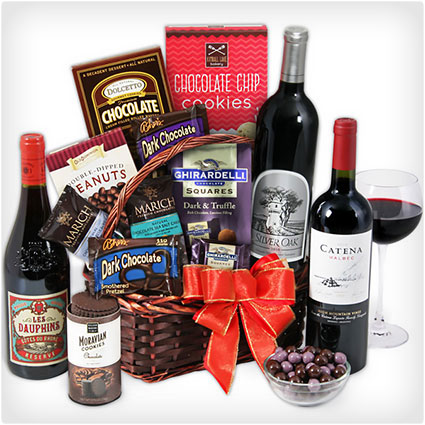 Red Wine and Dark Chocolate Basket
