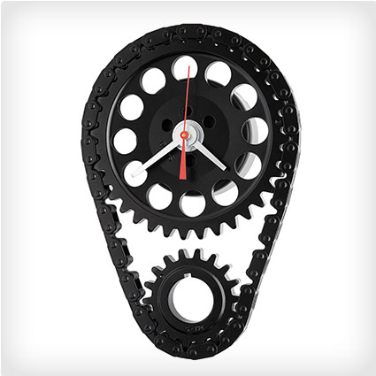 Auto Timing Chain and Gears Wall Clock