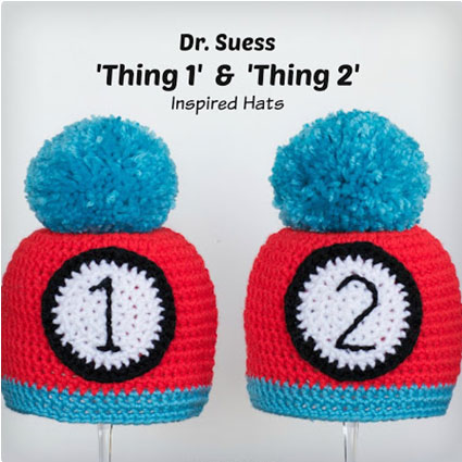 Thing One and Two Crocheted Hats