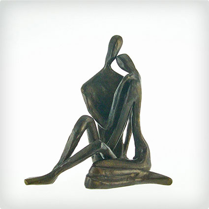 Couple Embracing in Cast Bronze