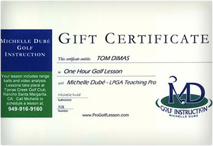 Golf Lesson Gift Certificate