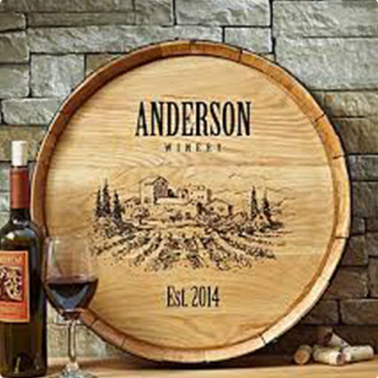 Personalized Vineyard Wine Barrel Sign