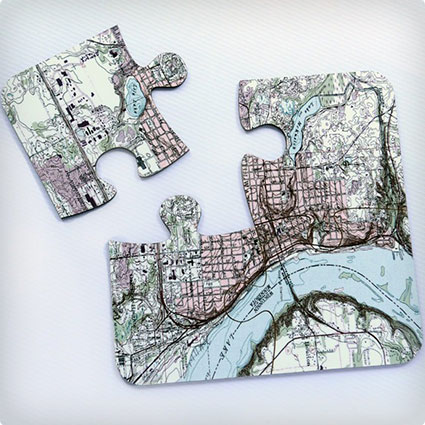 Personalized Vintage Map Coasters