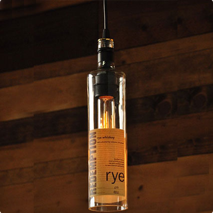 Redemption Rye Hanging Whiskey Lamp