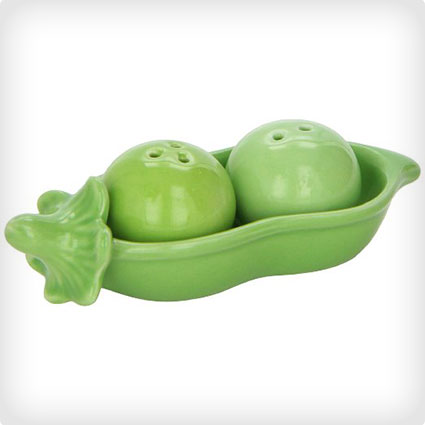 Two Peas in a Pod Ceramic Salt and Pepper Shakers