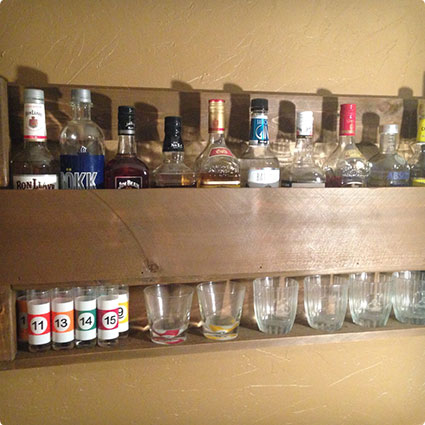 Whiskey Display Rack with Shelf