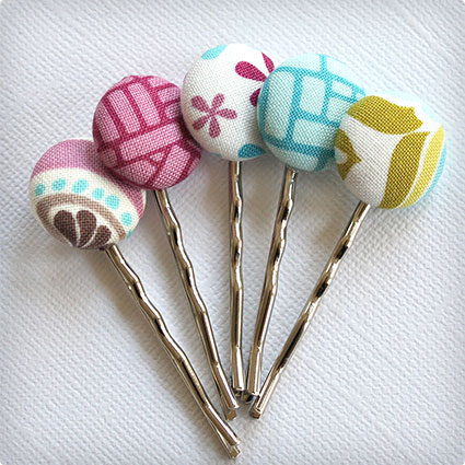 Covered Button Bobby Pins