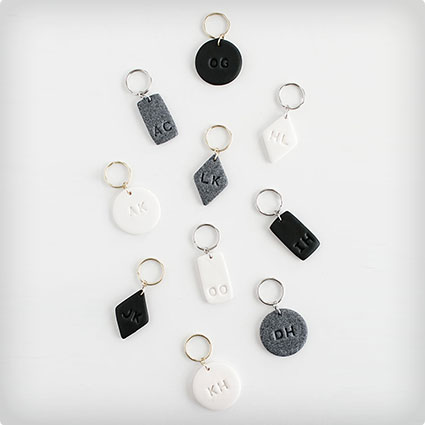 DIY Monogram Clay Keychains