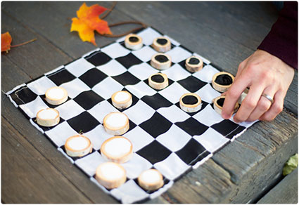 Rustic Checkers Game