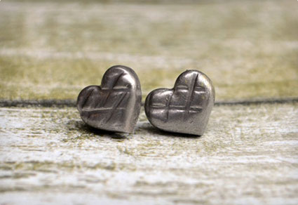 Textured Heart Earrings
