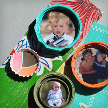 Recycled Lid Photo Magnets