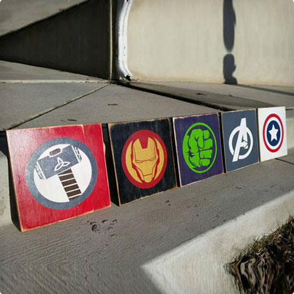 Avengers Wooden Sign - Set of 5