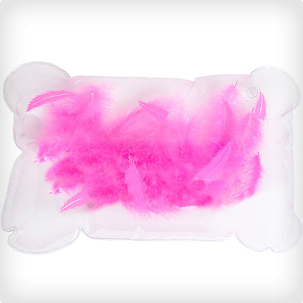 Bath Pillow - Inflatable with Feathers