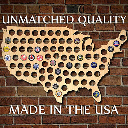 Beer Cap Map of USA