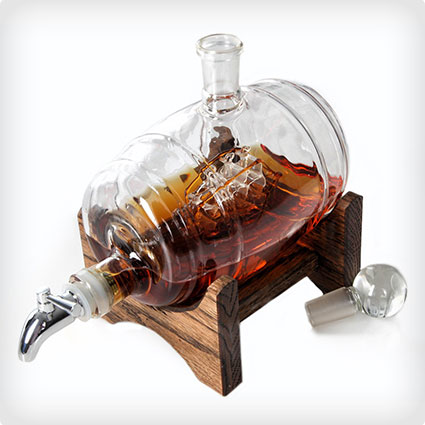 Bourbon Glass Barrel Decanter