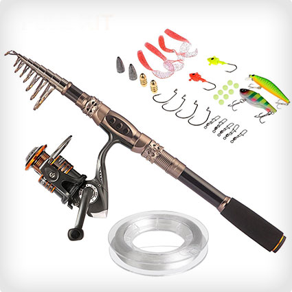 Carbon Telescopic Fishing Rod Kit with Reel