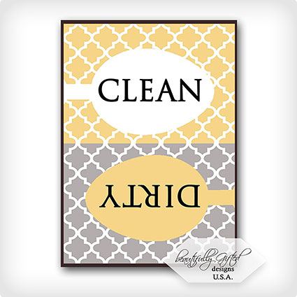 Clean Dirty Dishwasher Magnet Sign for Dishes