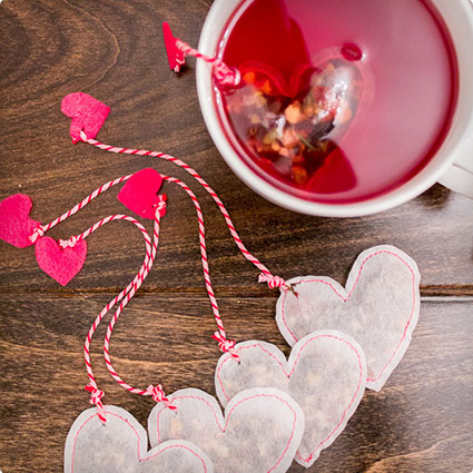 DIY Heart Shaped Tea Bags