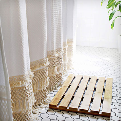 DIY Macrame Shower Curtain