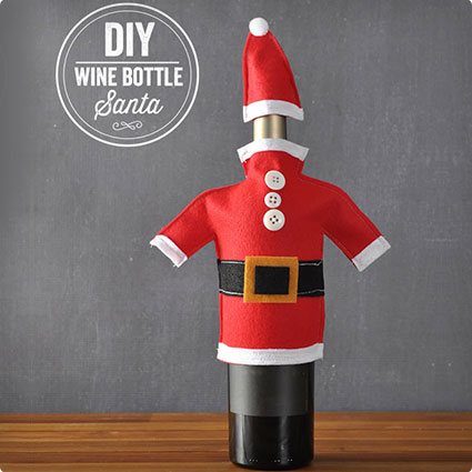 DIY Wine Bottle Santa Suit