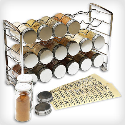 DecoBros Spice Rack Stand with 18 Bottles