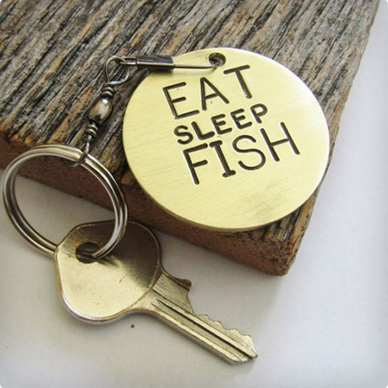 Eat Sleep Fish Key Chain